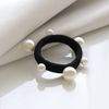 [Jewel Box] JewelVOX Hair Elastic Hair Accessory Women's Pearl Set of 3 Bundled Hair Black Adult