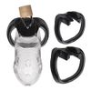 Bondage Masters Male Chastity Device, 3 Ring Sizes Included, Polycarbonate, Clear