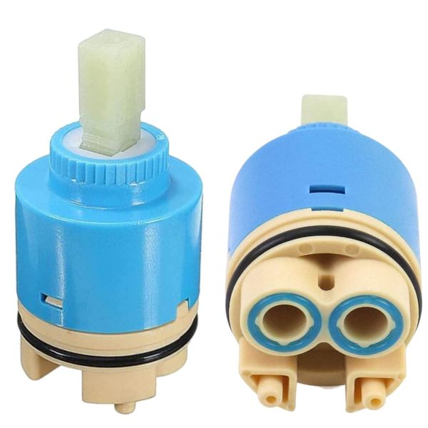 2 Pack Tap Cartridge 35MM Ceramic Disc Cartridge Valve for Tap Replacement Mix Tap Inner Cartridge Replacement for Kitchen Faucet