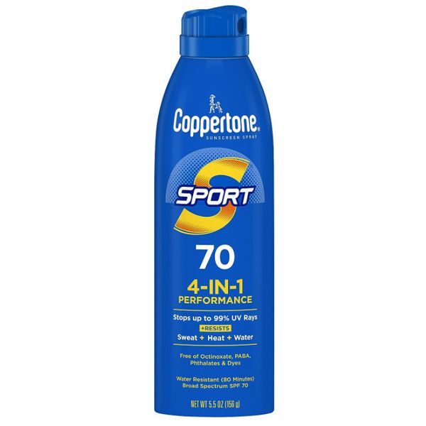 4 Pack: Coppertone Sport SPF 70 4-in-1 Water Resist Sunscreen Spray EXP 5/25 E3D