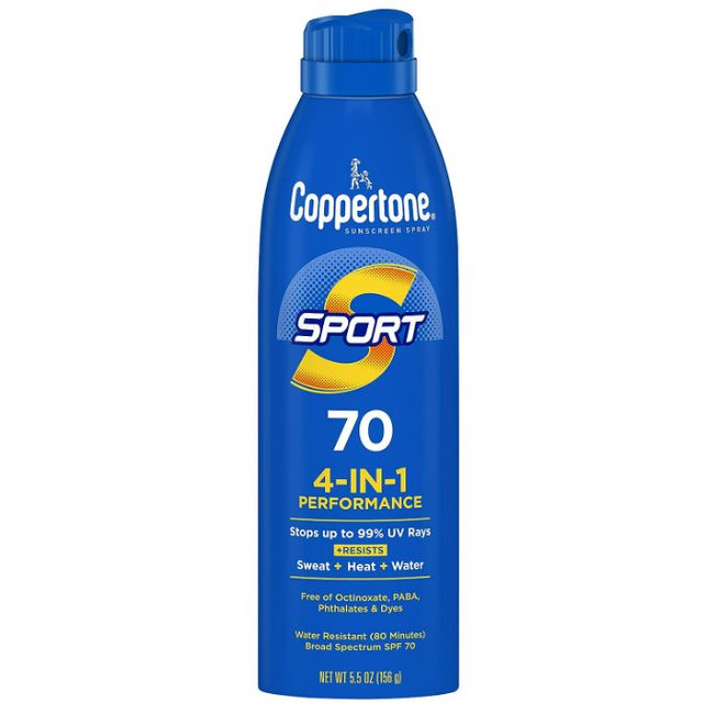 4 Pack: Coppertone Sport SPF 70 4-in-1 Water Resist Sunscreen Spray EXP 5/25 E3D