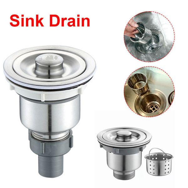 Bar Stainless Steel Sink Strainer Drain Head Stopper Filter Basket For Kitchen