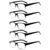 Eyekepper 5-pack Spring Hinges Vintage Reading Glasses Readers Black/Clear +1.75