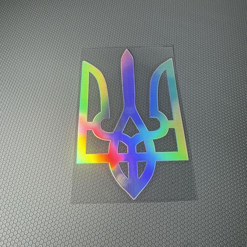 Car Styling Vinyl Decals Auto Door Body Window Stickers for Ukraine Flag Symbol Applique 2PCS (Laser, 120x75mm)