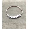 Personalised Fish Macrame Bracelet, Macrame ribbon meatll beads acrylic beads