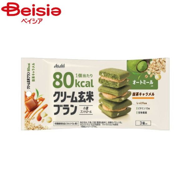 Asahi Cream Brown Rice 80Kcal Matcha Caramel 3pcs x 6pcs