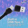 BoxWave Cable Compatible with Poly Edge E450 - AllCharge PD miniSync (100W), Retractable High-Speed Charging Portable USB Cable - Jet Black