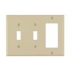 Ivory 3-Gang 2-Toggle/1-Decorator/Rocker Wall Plate (1-Pack)