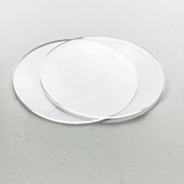 Set of 2 Cake Boards 6 to 10 Inch Reusable Clear Glossy Acrylic Round Disk - 1/8 or 0.12 inch Thick for Professional Cake Presentation, Size:10 inches