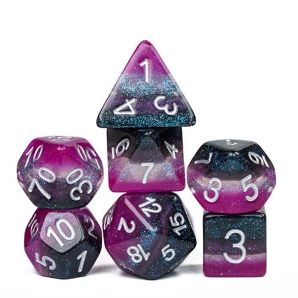 Asexual Flag Dice Set - Ace DND Dice Set - Dungeons and Dragons Dice Asexual Pride Polyhedral Dice Set - Dice for Dungeons and Dragons and Tabletop RPGs