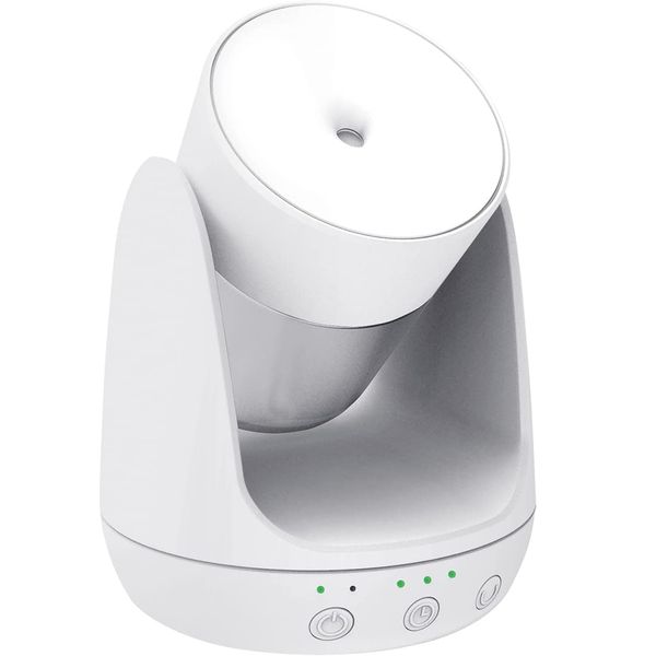 TOPLAND SH-KJ50WT Ultrasonic Humidifier, Tabletop, USB Type, Automatic Oscillating Function, Up and Down Angle Adjustment, Off Timer, "Water Won't Spill Even If Collaps", Intermittent Mode, White