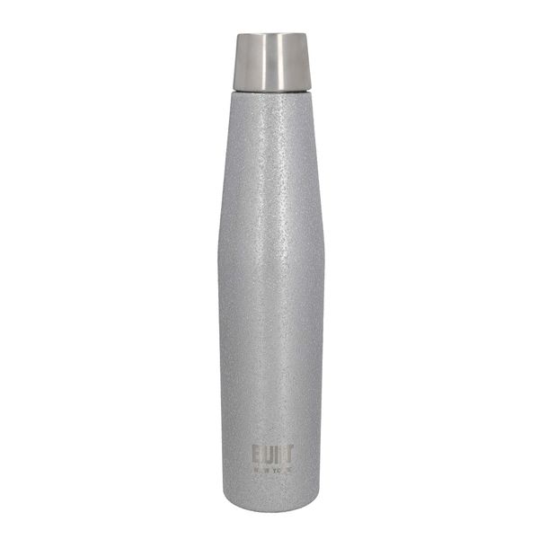 Built Apex Insulated Water Bottle with Leakproof Perfect Seal Lid, Sweatproof 100% Reusable BPA Free 18/8 Stainless Steel Flask, Silver Glitter, 540 ml