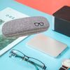 ZTXPRO Eyeglasses Case with Drawstring Pouch and Cleaning Cloth for Glasses - Grey