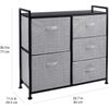 Closet Organizer Drawers with 5-Fabric Storage Units, Black