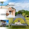 42" Portable Elevated Dog Cot Outdoor Cooling Pet Bed w/ Removable Canopy Shade