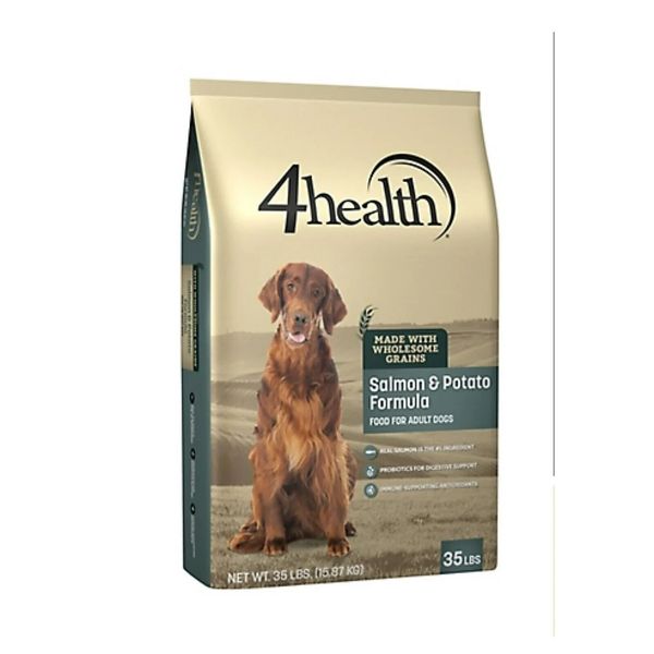 4health with Wholesome Grains Adult Salmon & Potato Formula Dog Food, 35lb Bag