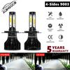 4-sides H4 9003 Super White Replacement Kit LED Headlight Bulbs High Low Beam