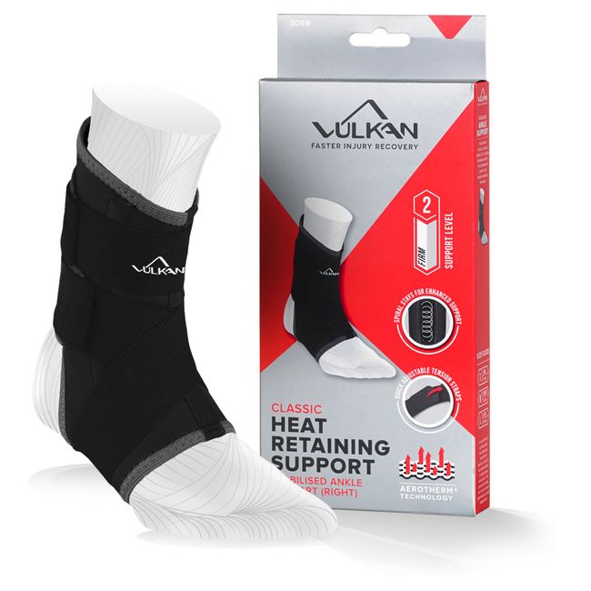 Vulkan Classic Right Ankle Brace, Small, Ankle Support for Rolled Ankles, Sprains, and Strains, Compression Sleeve for Athletes and Exercising, Stabiliser for Achilles Injuries and Plantar Fasciitis