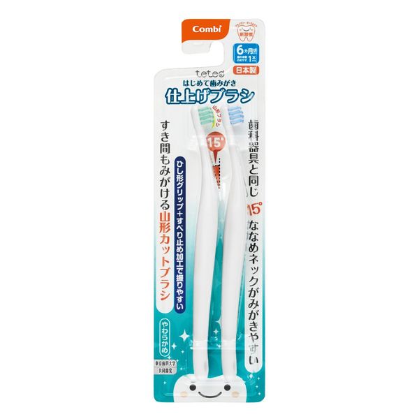 Combi Teteo First Toothpaste for Finishing Toothpaste (Estimated Number of Teeth: 1 and up), 15 Degree Lick Neck