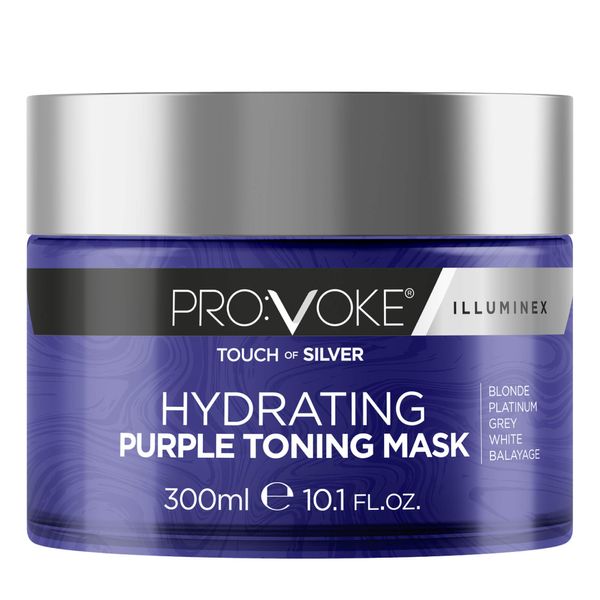 PROVOKE Touch Of Silver Hydrating Purple Toning Hair Mask 300 ml, Brightens Blonde, Platinum, White or Grey Hair Whilst Deeply Nourishing Damaged Hair