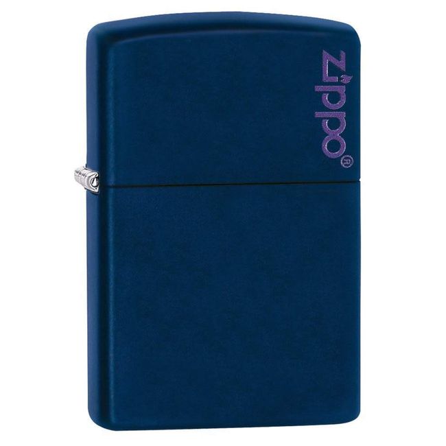 Zippo Logo Pocket Lighter, Navy Matte