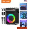 Wireless Bluetooth Karaoke Machine with LED Lights & Remote - Fun for All Ages