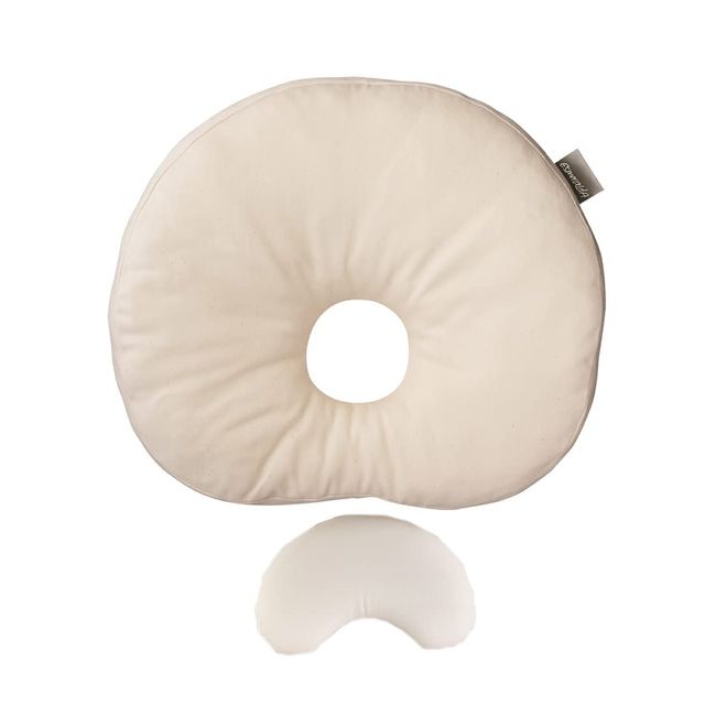 ESMERALDA Insert-Style Donut Pillow, Baby Pillow for Naps (Ecru)