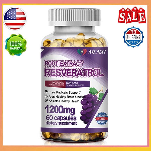 1200MG Resveratrol Root Extract Maximum Strength Natural AntiAging Antioxidant