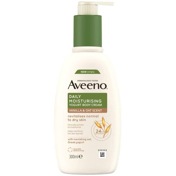 Aveno Daily Moisturising Yogurt Body Cream 300ml - It Reinforces The Skin Barrier For Long-Lasting Hydration.