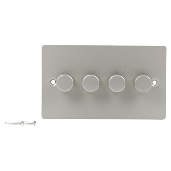 Volex 4 Gang Light Dimmer Flush/Angled Switches Socket Toggles (Stain Chrome Flush)