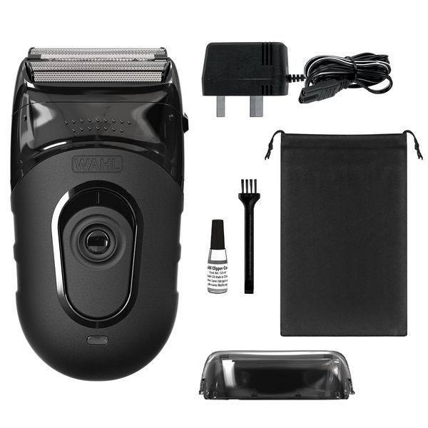 Wahl Li Compact Travel Shaver, Beard Shaver, Electric Shavers for Men, Washable Shaving Head, Easy Clean, Flex Foils, Close Cut, Small Shavers for Travelling, Black