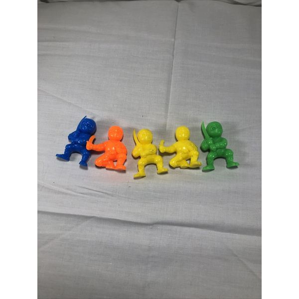 Gumball Vending Machine Mini Ninjas Lot of 5 Yellow, Green & Blue