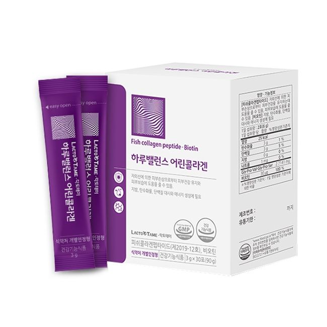 Lactotemi Daily Balance Young Collagen Ministry of Food and Drug Safety Individually Approved Health Function Fish Collagen Peptide 1 box