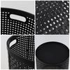 Vababa 40 L Tall Plastic Laundry Basket, Plastic Clothes Laundry Hampers, Black
