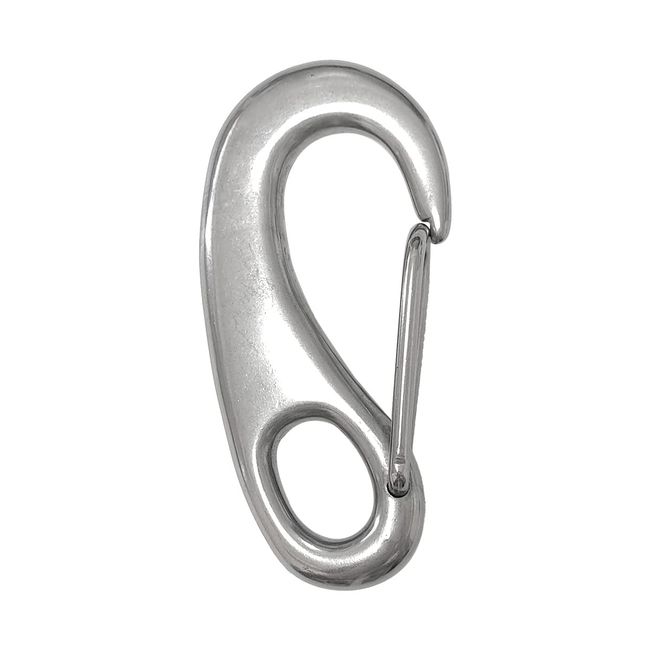 simPLEISURE qb500146c01n0 Stainless Steel Spring Hook, Oval Shape, 4 Sizes, Carabiner, Snap Hook, Multi-functional, Fall Prevention, 2.8 inches (70 mm), 1 Piece