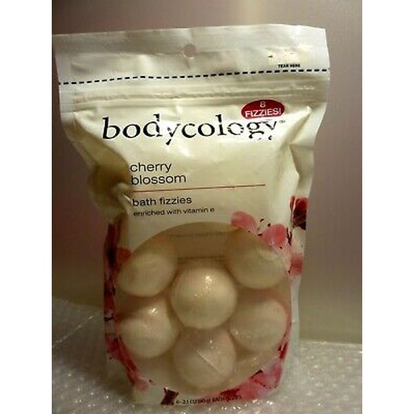 BODYCOLOGY 8 FIZZIES CHERRY BLOSSOM BATH FIZZIES WITH VITAMIN E NEW