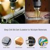 CMT Step Drill Bit Set & Automatic Center Punch Unibit, Cobalt Titanium Set, 5pc