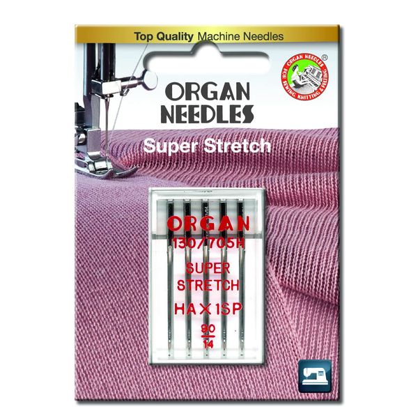 Organ Domestic Sewing Machine Needles - Super Stretch / Special (HAx1SP), Size 90/14