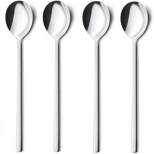 AOOSY Spoons, Set of 4 Korean Spoons, Total Length 8.7 inches (22 cm), Dinner Spoon, Stainless Steel 18/8 Steel Table Spoon, Integral Spoon, Serving Spoon, Salad, Fried Rice, Astragalus Spoons