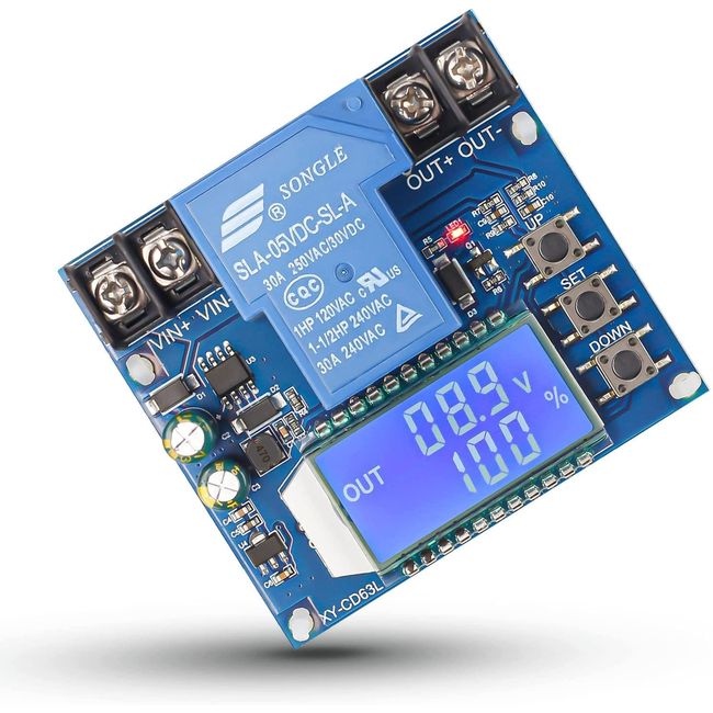 DONGKER Niederspannungs Abschaltung Schützt DC 6V-60V Digitaler Batteriewächter Schutzmodul 30A mit LCD-Display für Lithium Batterie und Blei-Säure-Batterie Programmable