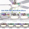 52" RGB Ceiling Fan with Light and Remote/App - Flush Mount Ceiling Fan Light wi