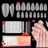 Saviland Nail Tips Ultra Thin, 480 Pieces, Pre-Sanded, Clear Matte Nail Tips Set, Natural Fit, 15 Sizes, For Beginners, Nail Length & DIY 03