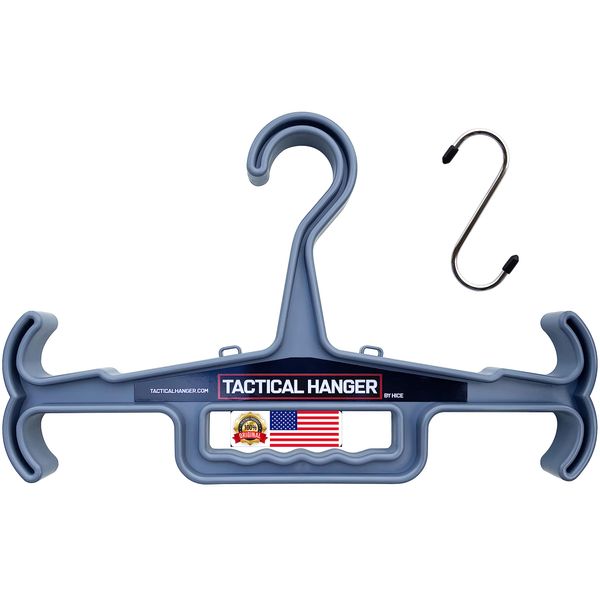 Tactical Hanger by HICE | Original Heavy Duty Standard Hanger | 200 lb Load Capacity | Durable High Impact Resin | for Body Armor, Tactical, Police, Military Gear, Scuba, Survival Equipment (Grey)