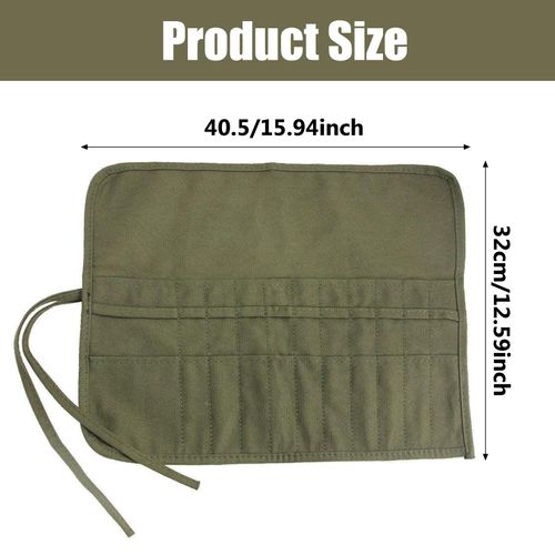 1pcs Artist Paint Brush Holder,22 Slots Canvas Brush Roll-Up Bag Pockets Artist Paint Brush Roll Up Bag Holder,Artist Paint Brush Holder Organizers for Draw Pen Watercolor Oil Brushes(40*32cm,Green)