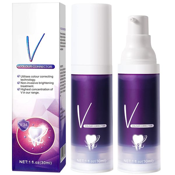 Purple Whitening Toothpaste, Lila Zahncreme Aufhellung Stain Removal Teeth, Lila Zahnpasta für WeißE ZäHne und Gum Repair, Flecken, Gelb, v34 Farbkorrektur Violette Zahnpasta