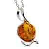 Genuine Cognac Baltic Amber & Sterling Silver Pendant without Chain - 615