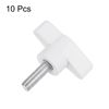 sourcing map 10pcs Wing Knobs M6 x 20mm Male Thread Plastic Tee Stud Knobs T Threaded Handles Hand Clamping Tightening Thumb Screws Thumbscrew, White
