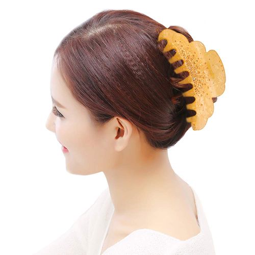 Fashion & Lifestyle 5-inch Hair Claw Jaw Clip for Women and Girls, Large - Pretty Strong Clamp Non-Slip Barrette Hair Updo Grip Bath Accessories for Thick Hair, Champagne Gold