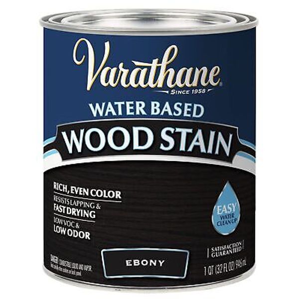 Varathane 381120 Water Based Wood Stain, Quart, Ebony