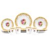 Porcelain Dinnerware Set for 4 - 16 Piece Set White and Gold Roses Tableware